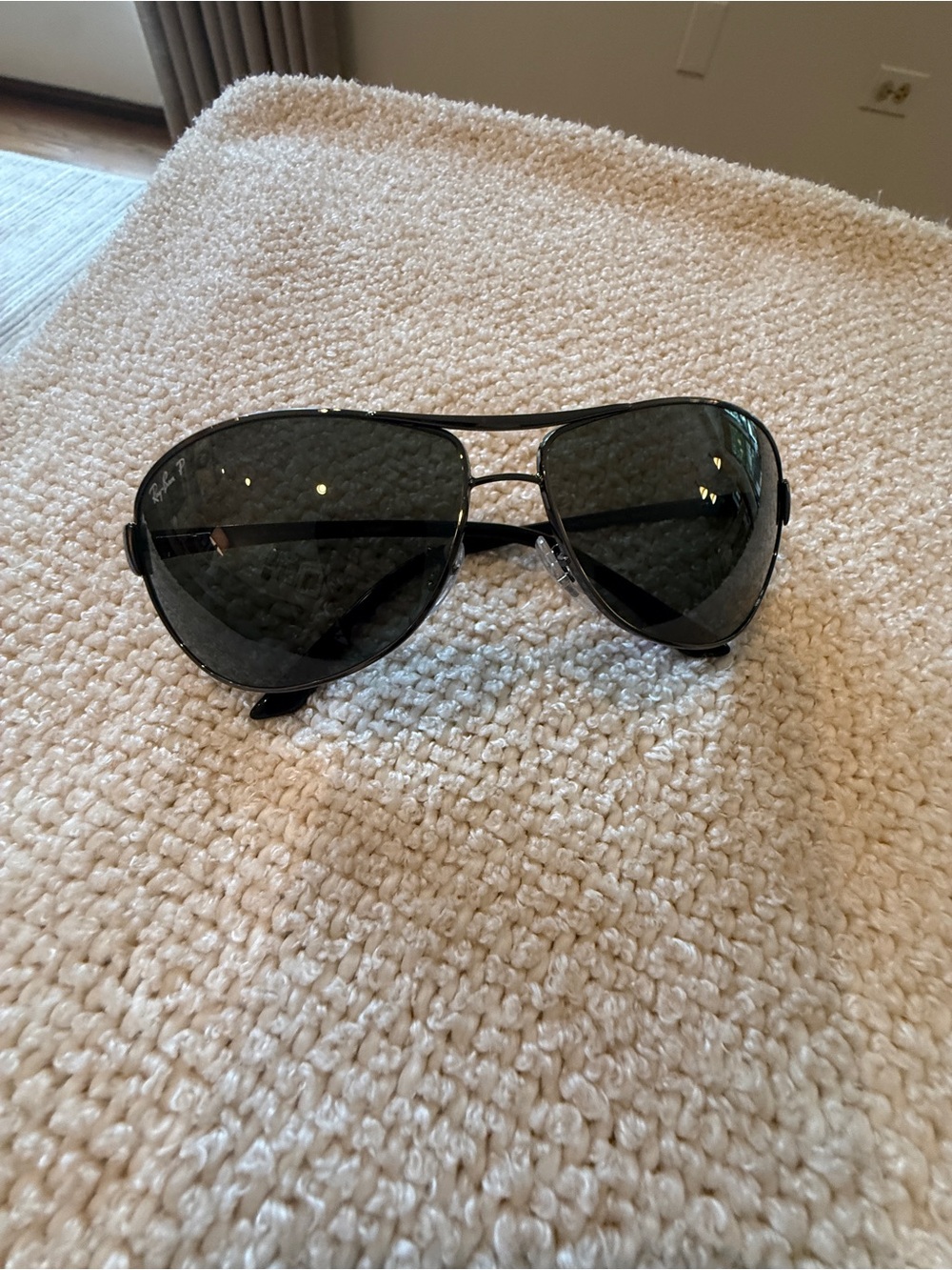 Ray-Ban Black and Dark Gray Aviator Sunglasses